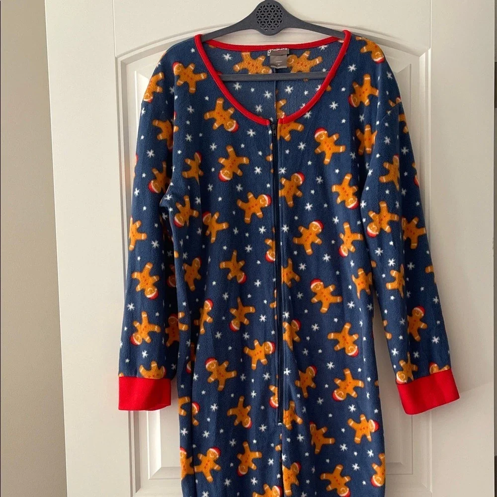 Jammies‎ by Hip Style Gingerbread Holiday Christmas Onesie Pajamas L